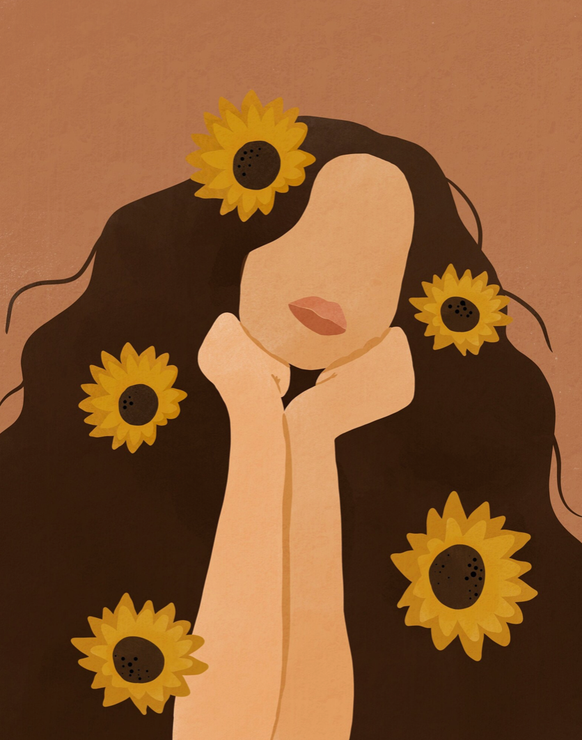 Sunflowers in Her Hair