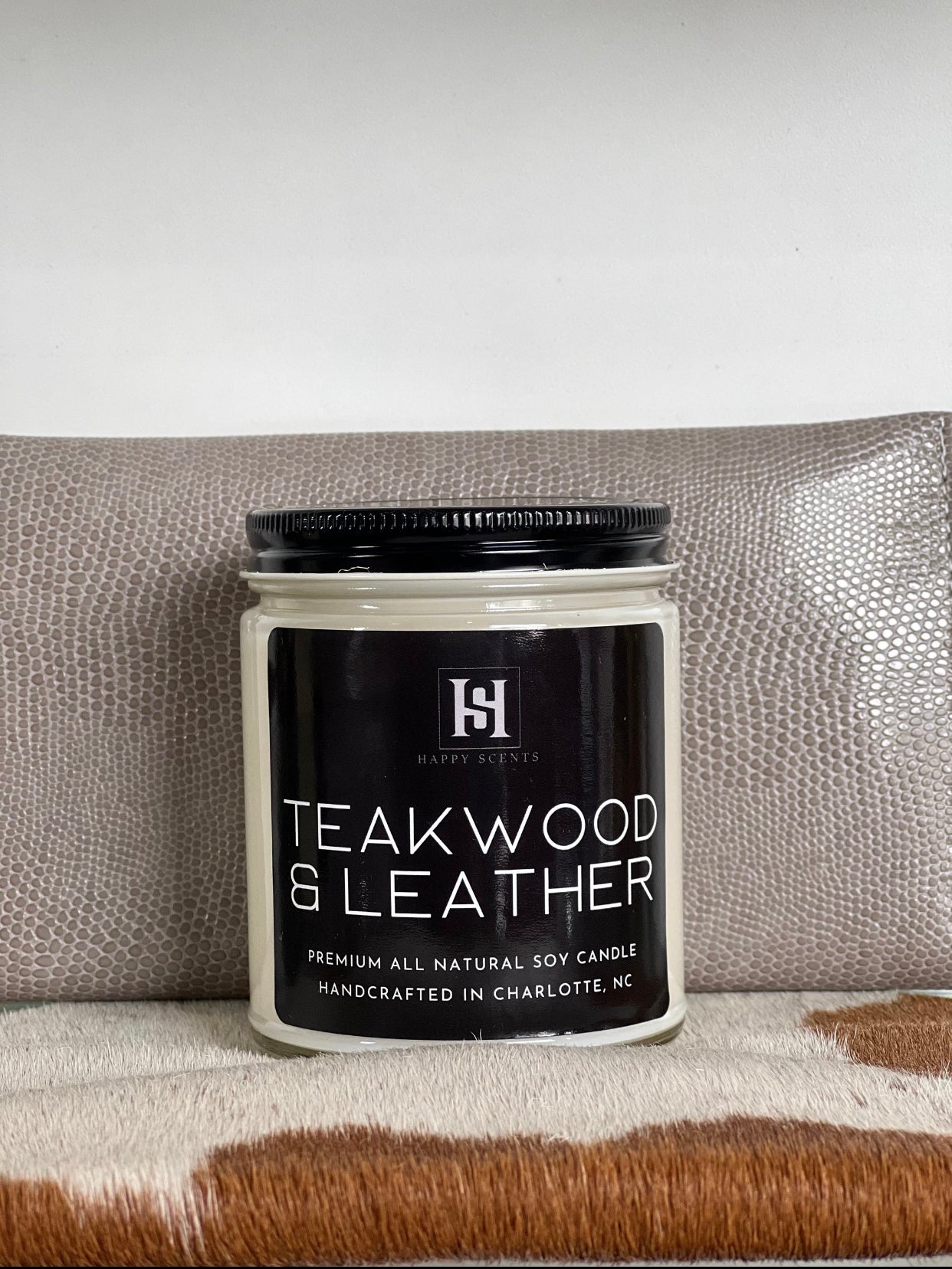 Teakwood & Leather Candle
